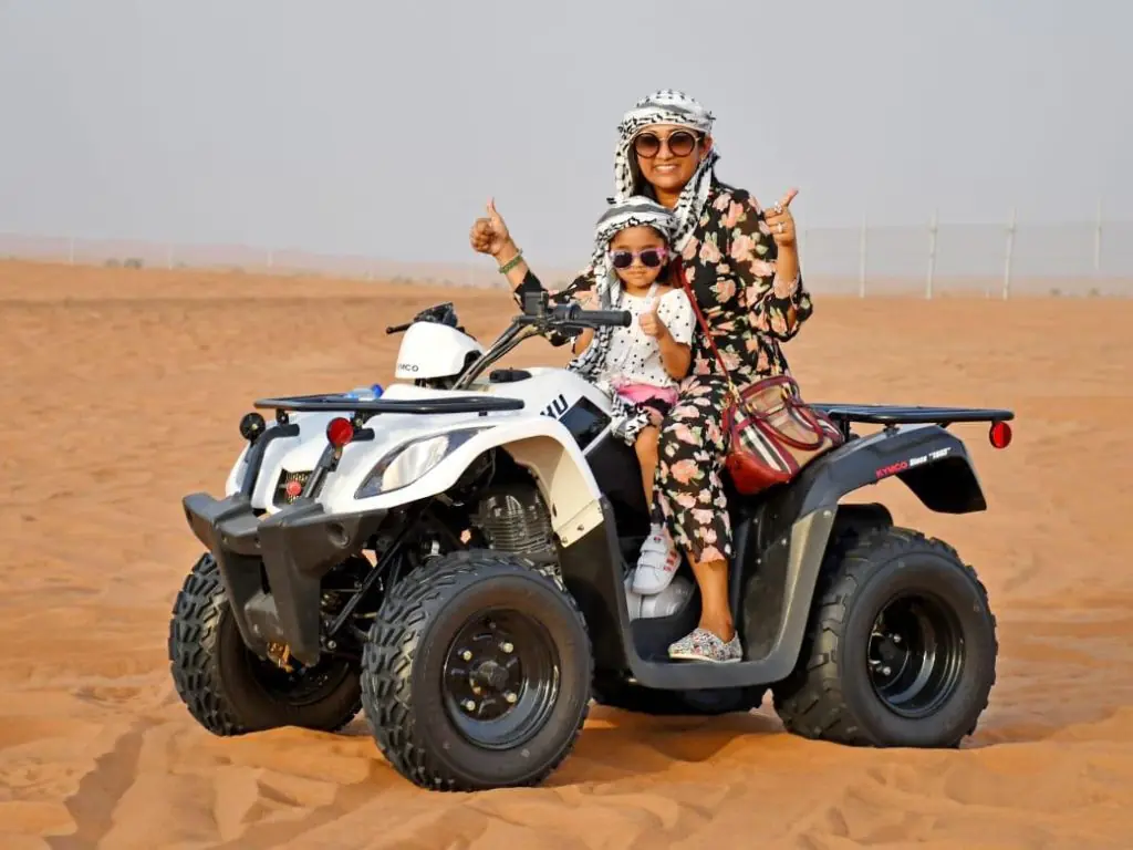 Single seat quad bike Dubai desert adventure