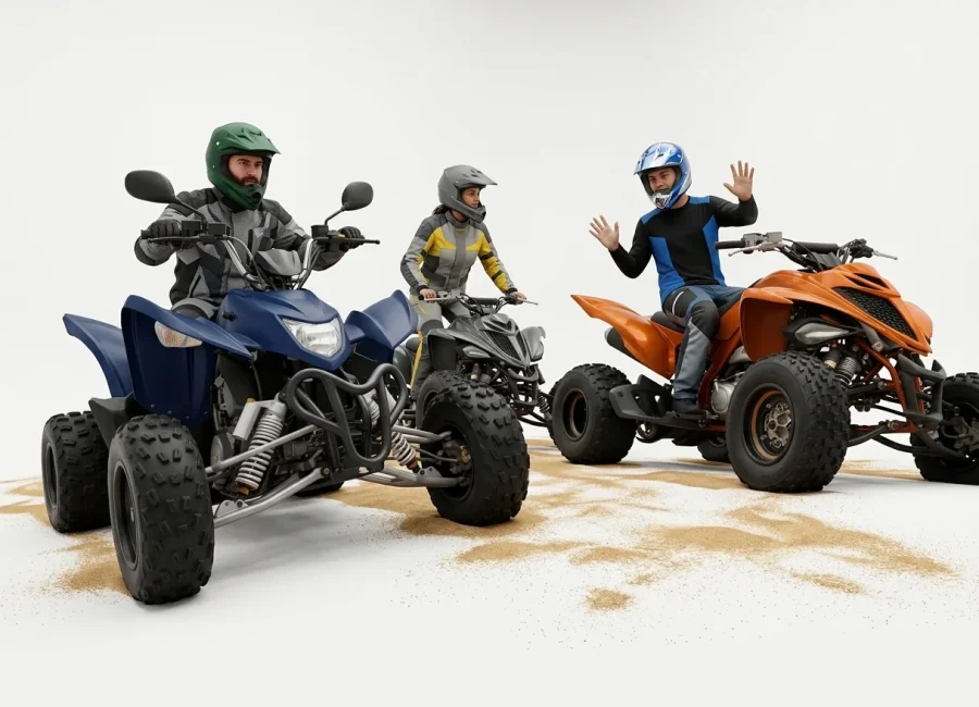 Quad bike ride across Dubai desert dunes