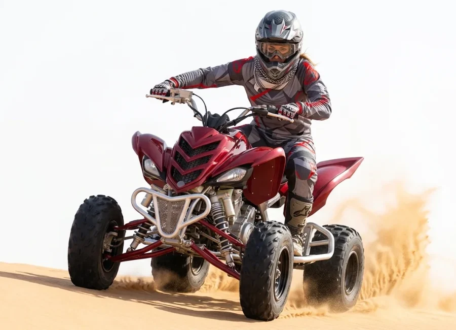 YAMAHA quad bike ride across Dubai desert dunes