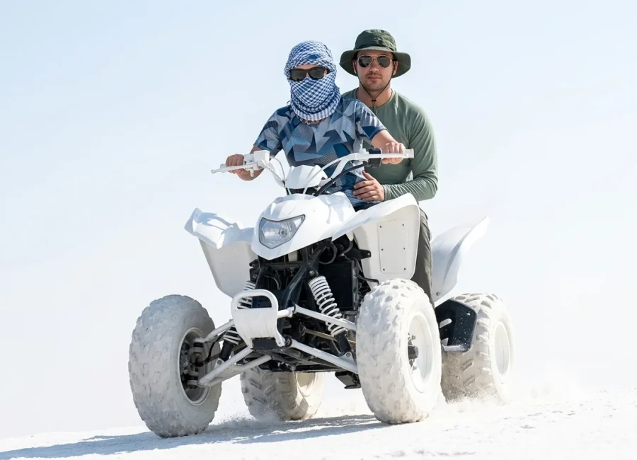 YAMAHA quad biking across Dubai desert dunes
